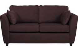 HOME Eleanor Large Fabric Sofa - Chocolate